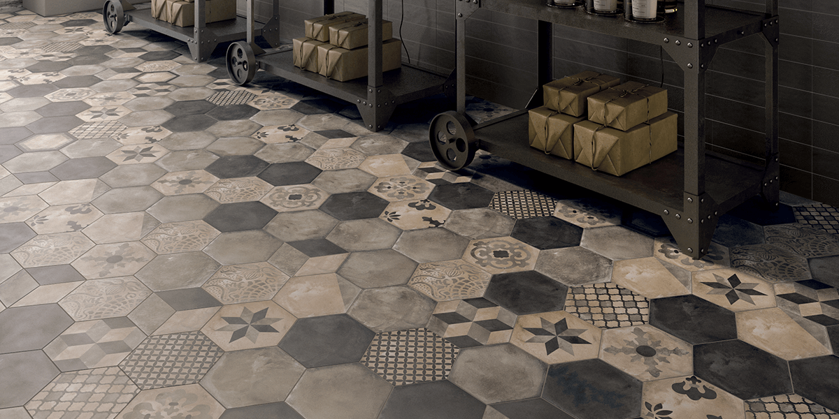 Favorite Tiles, Cement Look Hexagon Floor Tile