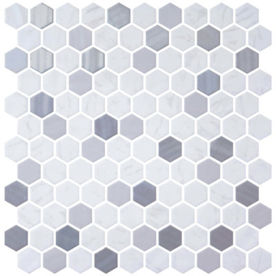 Hexagon Blend Metal Carrara Mix